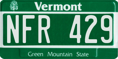 VT license plate NFR429