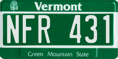 VT license plate NFR431