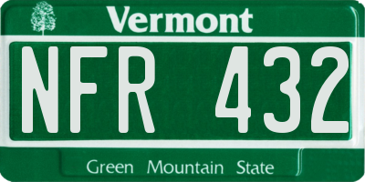VT license plate NFR432