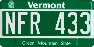VT license plate NFR433