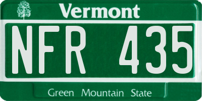 VT license plate NFR435