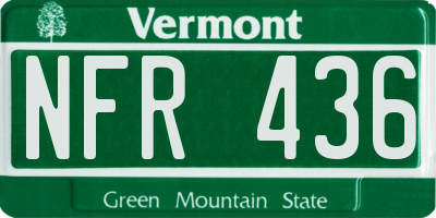VT license plate NFR436