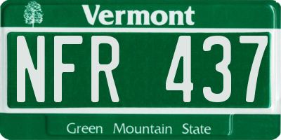 VT license plate NFR437