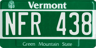 VT license plate NFR438