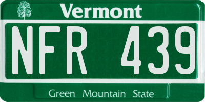 VT license plate NFR439