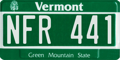 VT license plate NFR441