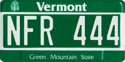VT license plate NFR444