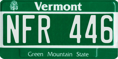 VT license plate NFR446