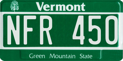 VT license plate NFR450