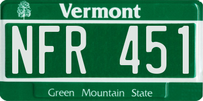 VT license plate NFR451