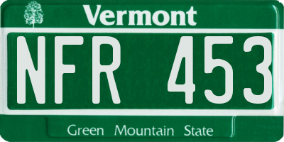 VT license plate NFR453