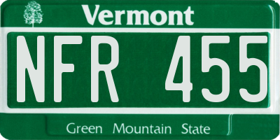 VT license plate NFR455