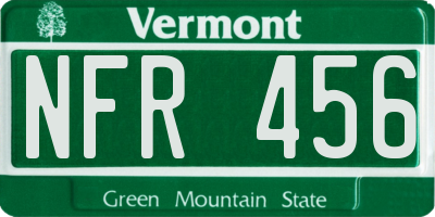 VT license plate NFR456