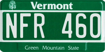 VT license plate NFR460