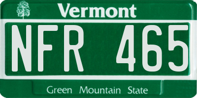 VT license plate NFR465