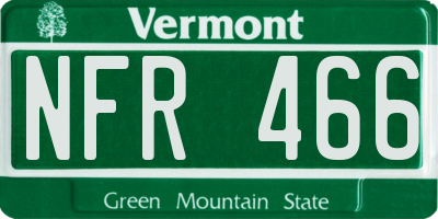 VT license plate NFR466