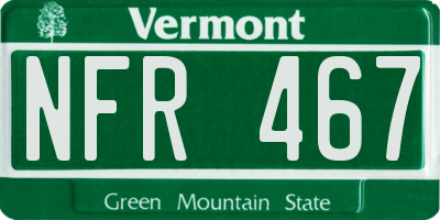 VT license plate NFR467