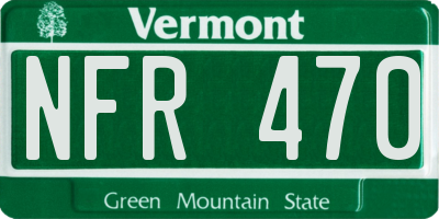 VT license plate NFR470