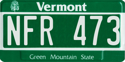 VT license plate NFR473