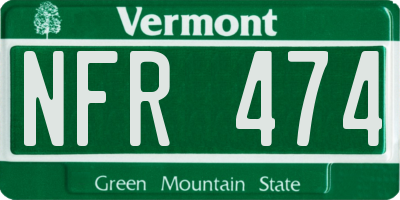 VT license plate NFR474