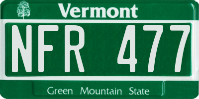 VT license plate NFR477