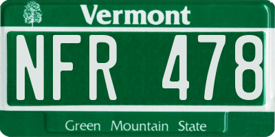 VT license plate NFR478