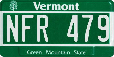 VT license plate NFR479