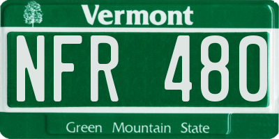 VT license plate NFR480
