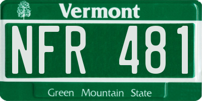 VT license plate NFR481