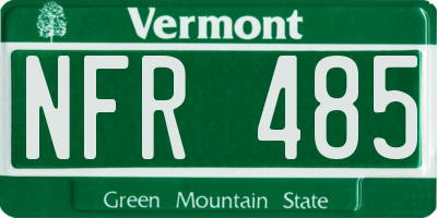 VT license plate NFR485