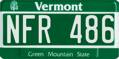 VT license plate NFR486