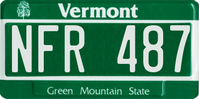 VT license plate NFR487