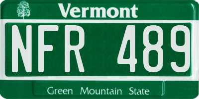 VT license plate NFR489