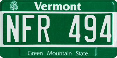 VT license plate NFR494