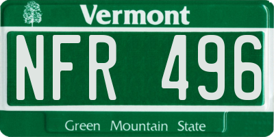 VT license plate NFR496