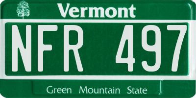 VT license plate NFR497