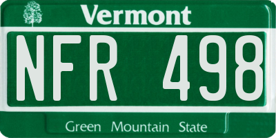 VT license plate NFR498
