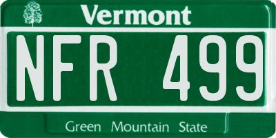 VT license plate NFR499