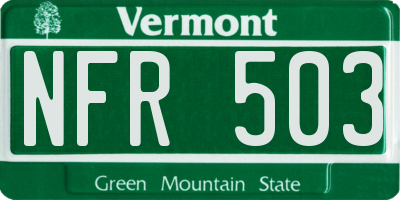 VT license plate NFR503