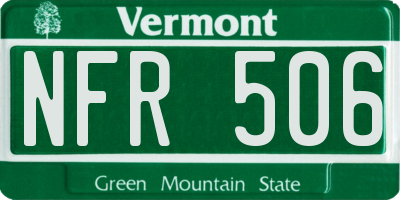 VT license plate NFR506