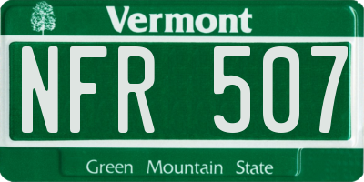 VT license plate NFR507