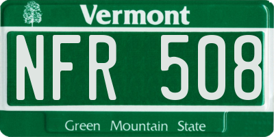 VT license plate NFR508