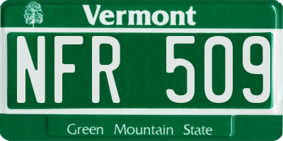 VT license plate NFR509