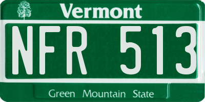VT license plate NFR513