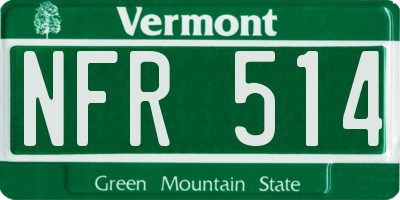 VT license plate NFR514