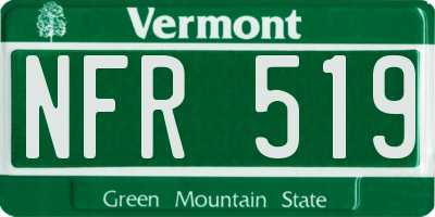 VT license plate NFR519