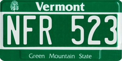 VT license plate NFR523