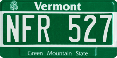 VT license plate NFR527
