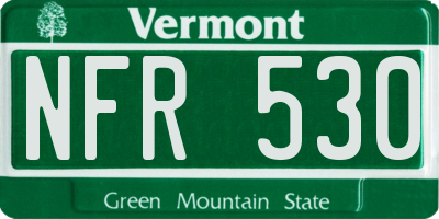VT license plate NFR530
