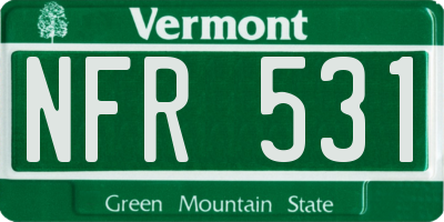 VT license plate NFR531
